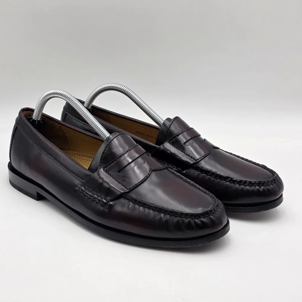 COLE HAAN Pinch Penny Loafer BURGUNDY Slip-On Dress‎ Shoes 03504 Men's 9.5 D